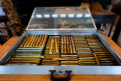 Rare Gold Aurene Iridescent Glass Prisms