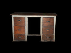 Shop-built Riveted Steel and Pine Desk