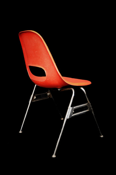 Krueger Fiberglass Mid-Century Chair with Chromed Legs