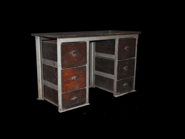 Shop-built Riveted Steel and Pine Desk – Housewerks Salvage